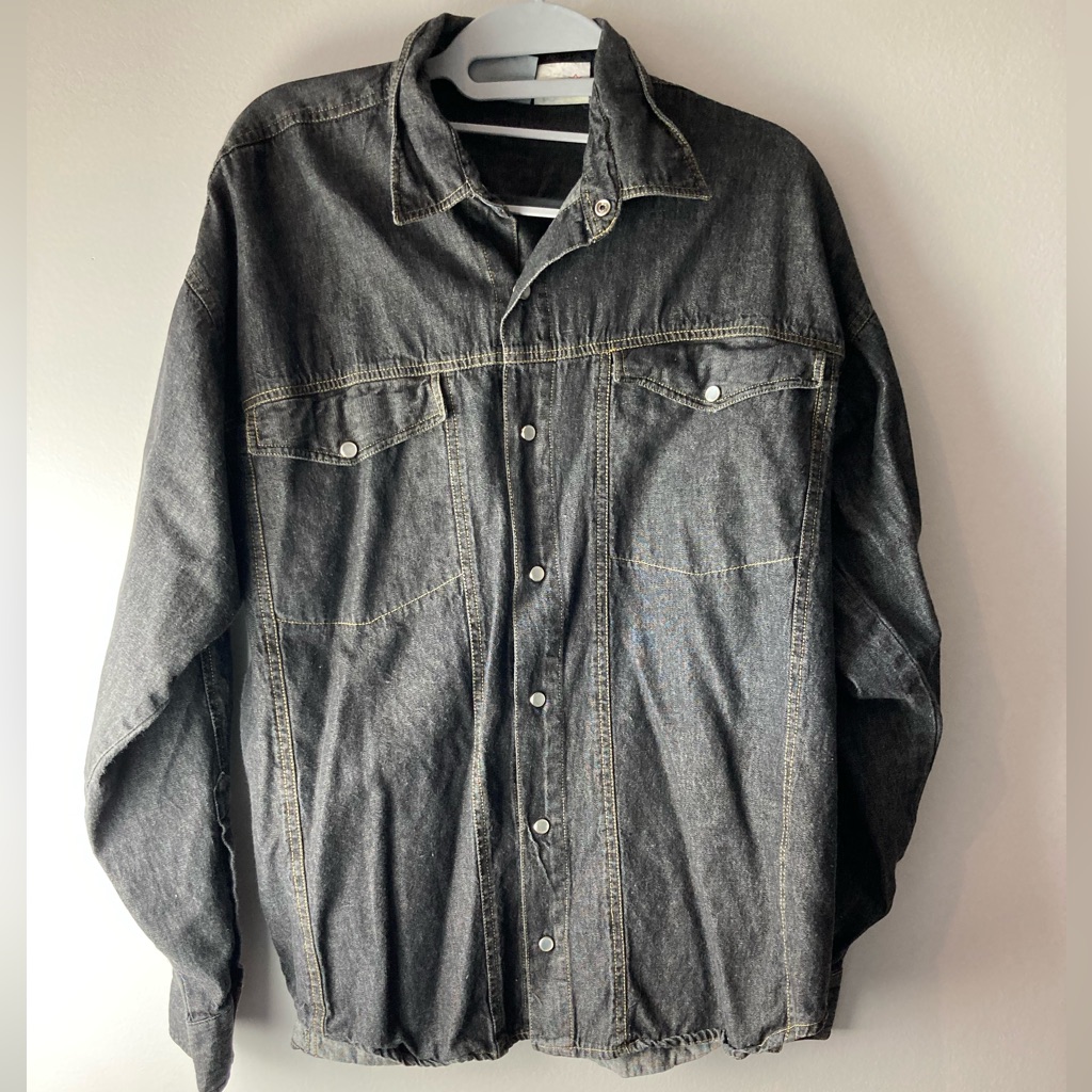 Thin Jean Snap Button Up
